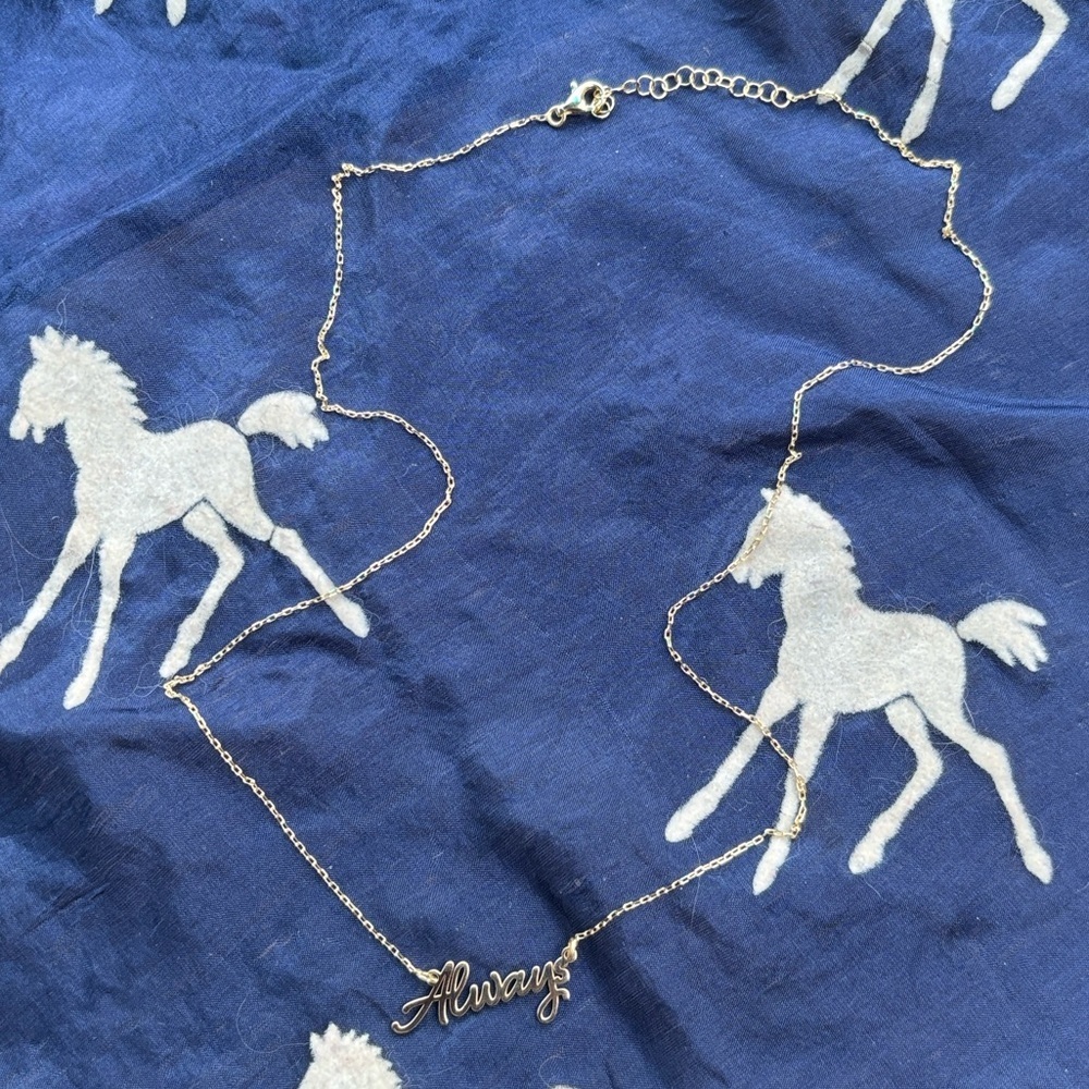 Brand New 14K Gold Plated 925 Sterling Silver Always Necklace Bon Jovi 18" Chain - Picture 9 of 16
